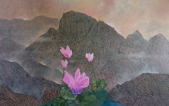 steinüberblüht   Acryllasuren auf Leinwand   2025   120cm x 190cm