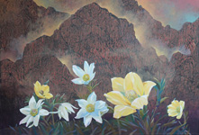 steinüberblüht   Acryllasuren auf Leinwand   2025   110cm x 160cm