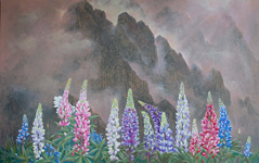 steinüberblüht   Acryllasuren auf Leinwand   2025   120cm x 190cm