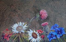 steinüberblüht   Acryllasuren auf Leinwand   2025   110cm x 170cm